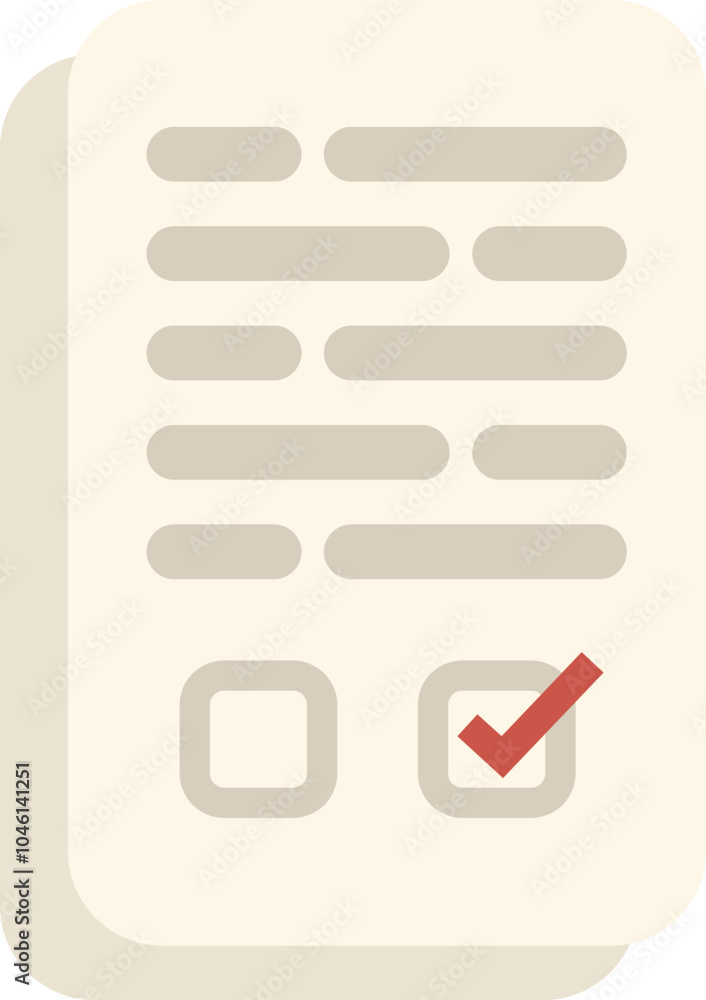 Aufkleber this minimalist vector illustration depicts a checklist with one box ticked, symbolizing accomplishm