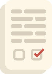 Obraz premium This minimalist vector illustration depicts a checklist with one box ticked, symbolizing accomplishment and progress in a task