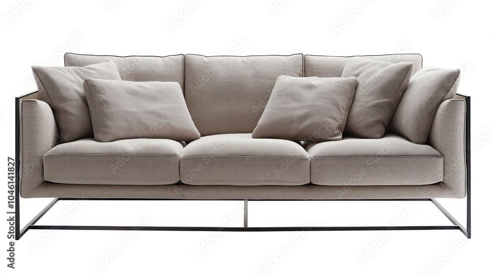 Wall mural Modern Beige Sofa with Black Frame