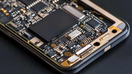 Fototapeta premium Close-Up of Smartphone Circuit Board and Components