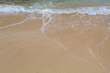 View of the waves washing the beach