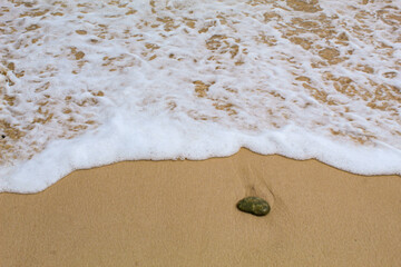 View of the waves washing the beach