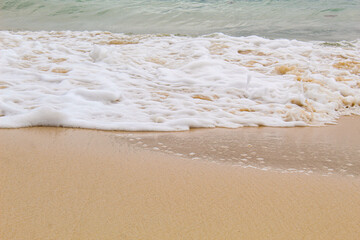 View of the waves washing the beach