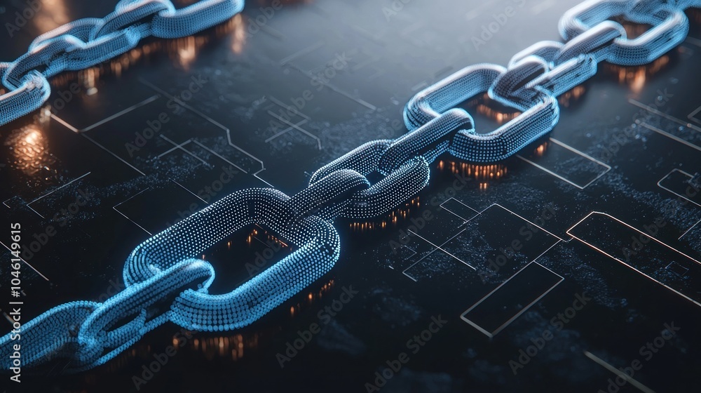 Poster innovative blockchain-themed digital hq a sleek and modern hub for cutting-edge technology and conne
