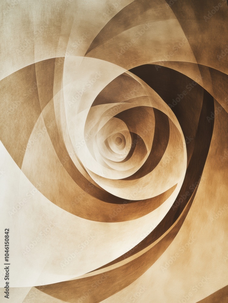 Poster Swirling forms in gentle natural hues evoke the calming essence of tea, creating a tranquil and soothing visual experience. Generative AI