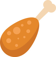 This vector illustration features a crispy fried chicken leg, a classic symbol of fast food