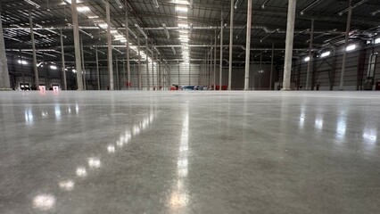 Industrial building or modern factory for manufacturing production plant or large warehouse,...