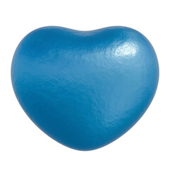 3d icon, 3d illustration, cute heart, glacial blue ice color,  transparent background, y2k, playful and fun-loving design