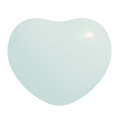 3d icon, 3d illustration, cute heart, light steel gray color,  transparent background, y2k, playful and fun-loving design