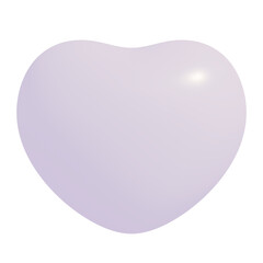 3d icon, 3d illustration, cute heart, purple white color,  transparent background, y2k, playful and fun-loving design