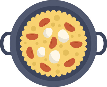 yellow rice dish with tomatoes and mozzarella clip art preview