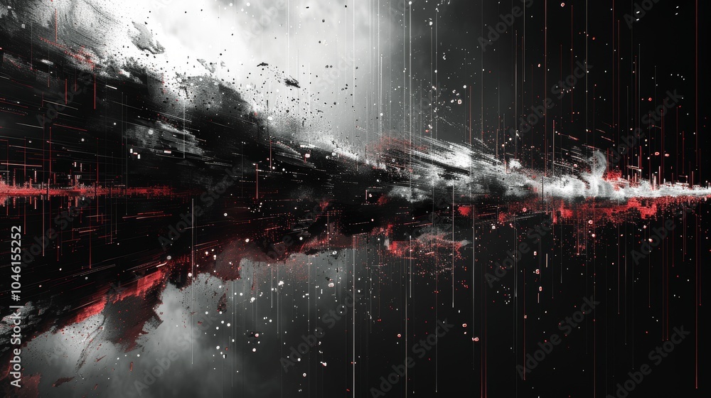 Poster glitch texture black background vhs distortion effect digital noise pixelated grain