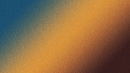 Fototapeta premium Vibrant Blue, Orange, and Black Gradient Background with Noise Effect, Great for Digital Content, Graphic Design, and Creative Projects Needing Bold Color Transitions and a Textured, Modern Aestheti