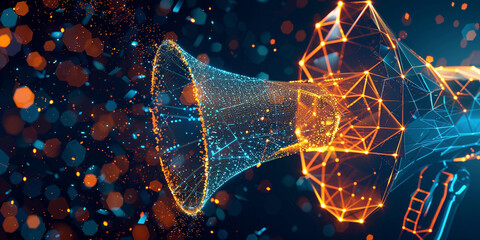 a wireframe of a bell, 3D Wireframe Bell Illustration, 