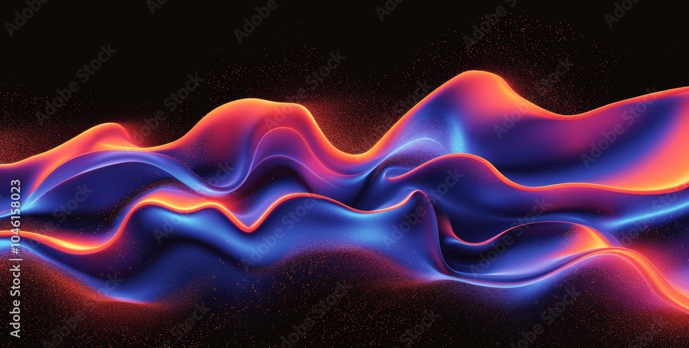 Poster vibrant retro 80s style abstract gradient background with grainy texture