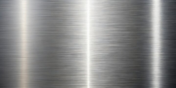 A sleek, silver metal texture with a brushed finish, featuring parallel lines that create a subtle shimmer effect. The surface reflects light, highlighting the intricate details of the material.