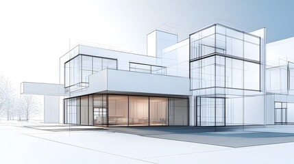 Sleek and futuristic glass and steel architectural building with clean lines and minimalist design in a modern urban cityscape