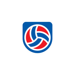 Volleyball Emblem Style Logo Design