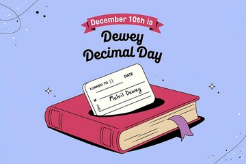 Celebrate Dewey Decimal Day with library book checkout card and fun design


