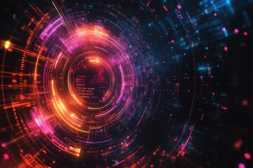 Vibrant Dark Technology Background with Gradient Effects