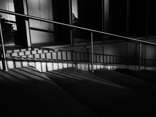 black and white staircase