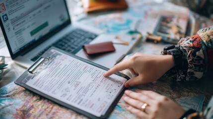 Travel insurance claim being processed online, with a confirmation screen