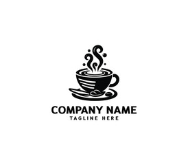 Vector coffee cup logo. Hot drinks Cafe Logotype concept. Cafe vector emblem. Coffee shop logo
