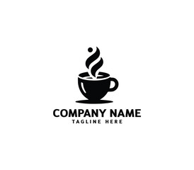 Vector coffee cup logo. Hot drinks Cafe Logotype concept. Cafe vector emblem. Coffee shop logo
