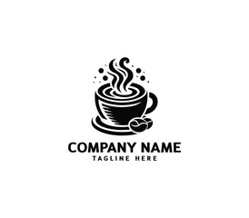 Vector coffee cup logo. Hot drinks Cafe Logotype concept. Cafe vector emblem. Coffee shop logo