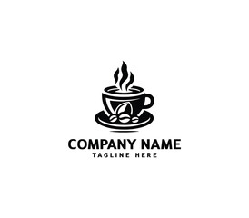 Vector coffee cup logo. Hot drinks Cafe Logotype concept. Cafe vector emblem. Coffee shop logo