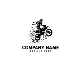 Vector a man Motocross jumping logo. motocross silhouette logo. Design elements for logo template