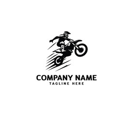 Vector a man Motocross jumping logo. motocross silhouette logo. Design elements for logo template