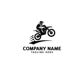 Vector a man Motocross jumping logo. motocross silhouette logo. Design elements for logo template