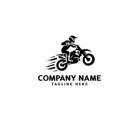 Vector a man Motocross jumping logo. motocross silhouette logo. Design elements for logo template