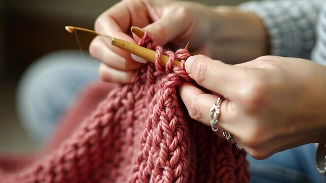 Picture of hands knitting