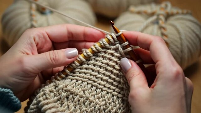 Picture of hands knitting