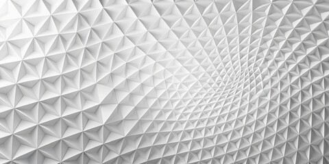 Abstract White Geometric Pattern with Triangular Formations and Gentle Curvature