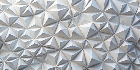 Abstract Geometric Pattern of Interlocking Triangles in a Minimalist White Hue