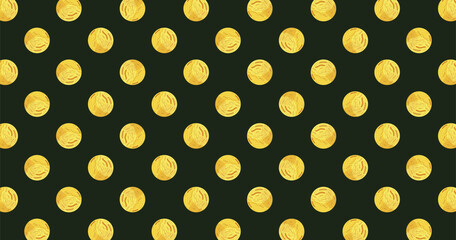 Dark Green Polka Dots Art Seamless Pattern Retro Stylish Background