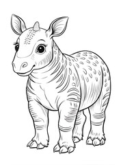 Fototapeta premium Adorable animals starting with the letter A in a fun, creative style for coloring books