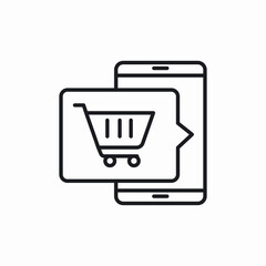 phone online shopping speech bubble icon sign vector