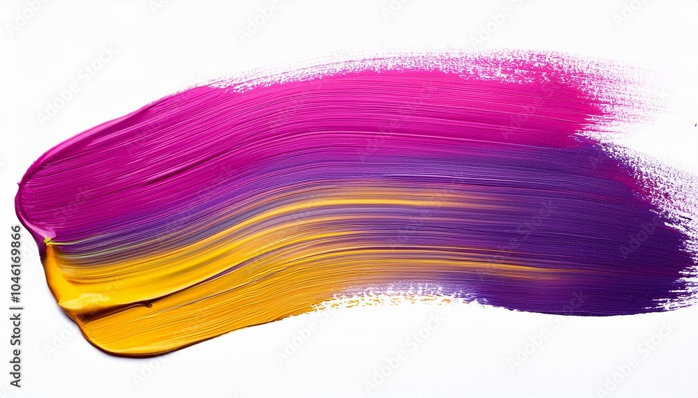 Wall mural Gradient colors of brush strokes: pink, purple, and yellow.