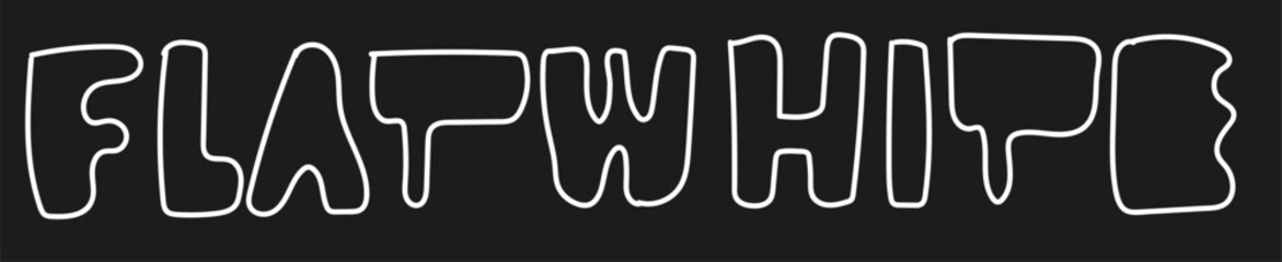 Fototapeta premium Flat white hand drawn wording doodle vector.