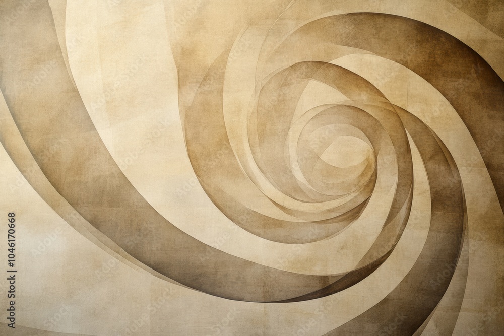 Fototapete swirling shapes in soft, muted natural tones create an abstract representation reminiscent of tea le