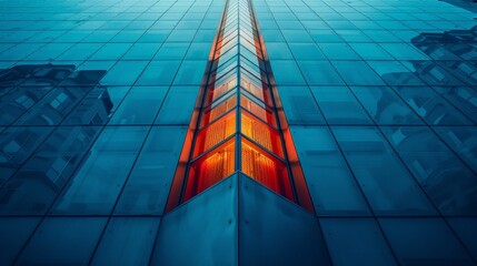 A building with a red arrow on the top