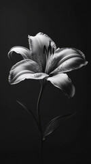 Lily, black background, portrait, beautiful, white lily, withering, blooming, pollen.






