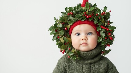 lovely kid in costume for xmas time