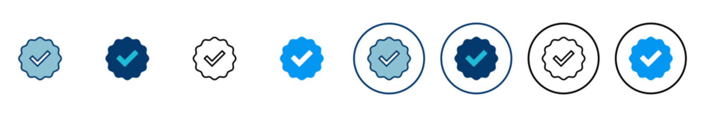 verified icon vector isolated on white background. verification check mark. approved icon