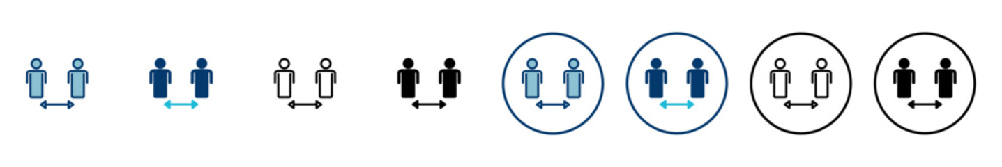 Social distancing icon vector isolated on white background. Keep distance sign. Coronavirus. Social Distancing and Self Quarantine.