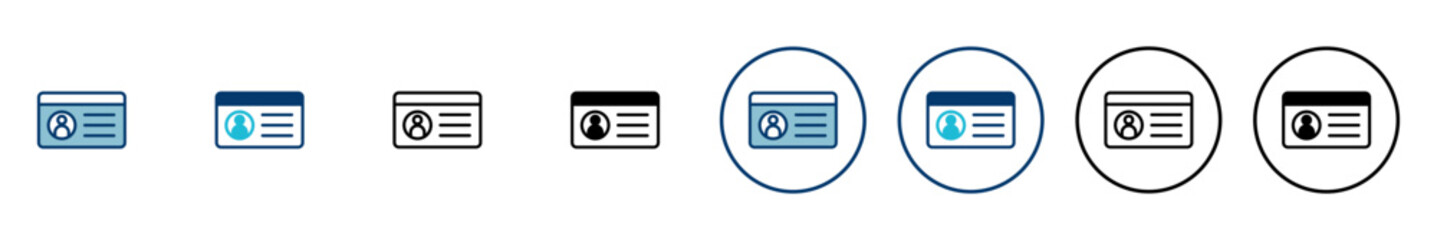 License icon vector isolated on white background. Identity icon. Id card